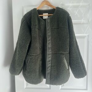 Olive Green Sherpa Jacket